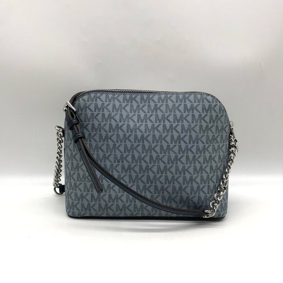 Michael Kors Blue Colorblock Canvas Jet Set Dome Crossbody Bag - Picture 2 of 11